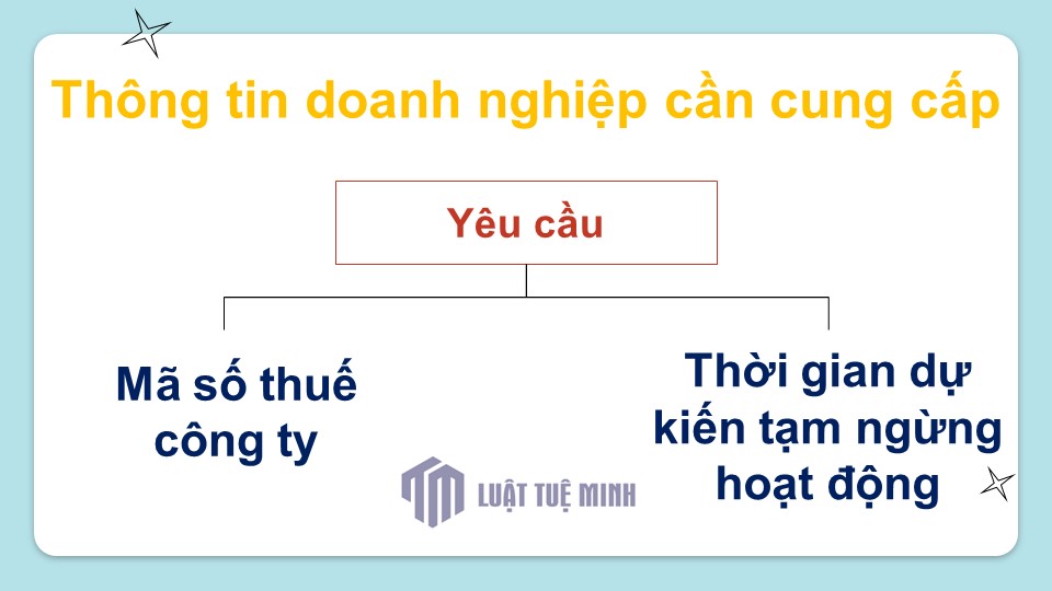 Thông tin doanh nghiệp cần cung cấp