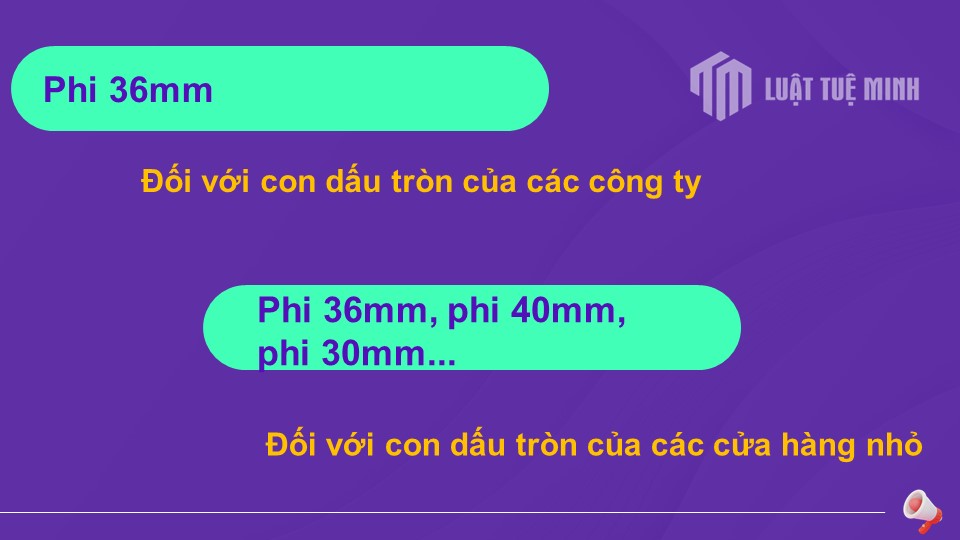 Kích thước con dấu tròn công ty