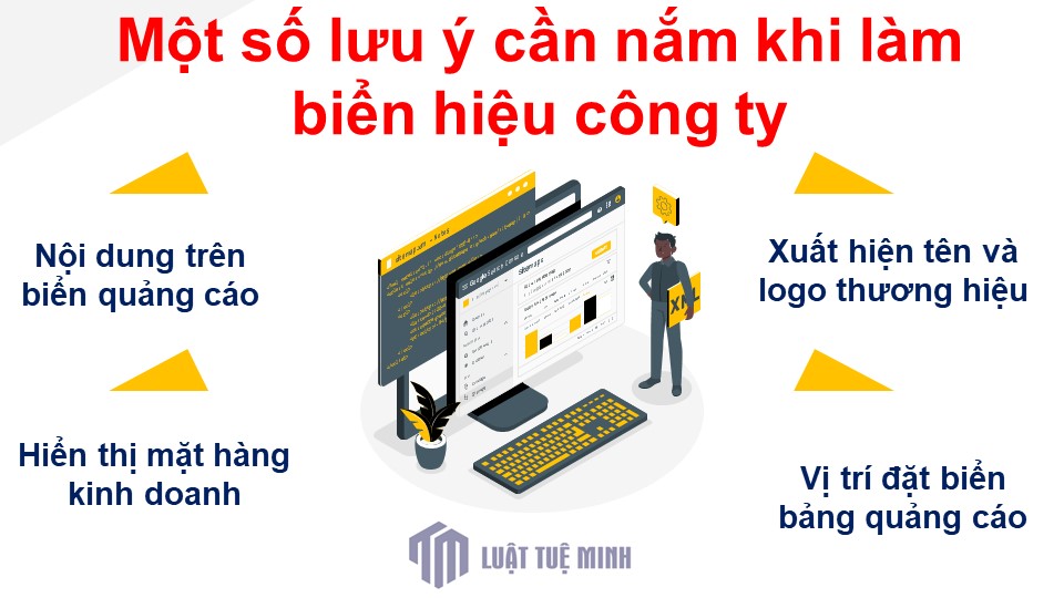 Một số lưu ý cần nắm khi làm biển hiệu công ty