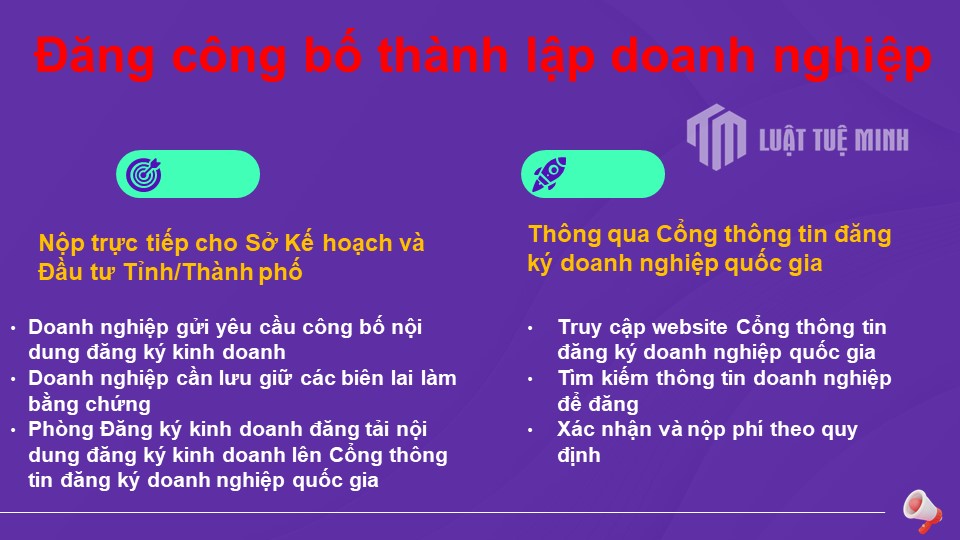 Đăng công bố thành lập doanh nghiệp