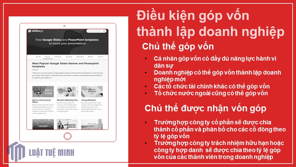 Điều kiện góp vốn thành lập doanh nghiệp