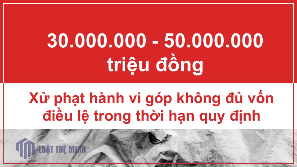 Xử phạt hành vi góp không đủ vốn điều lệ trong thời hạn quy định