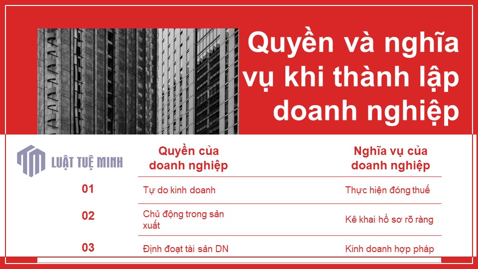 Quyền và nghĩa vụ khi thành lập doanh nghiệp