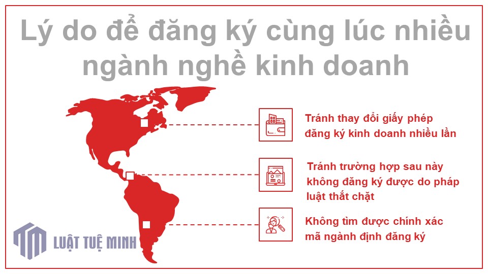 Lý do để đăng ký cùng lúc nhiều ngành nghề kinh doanh