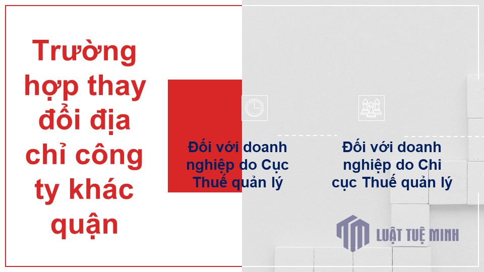 Trường hợp thay đổi địa chỉ công ty khác quận