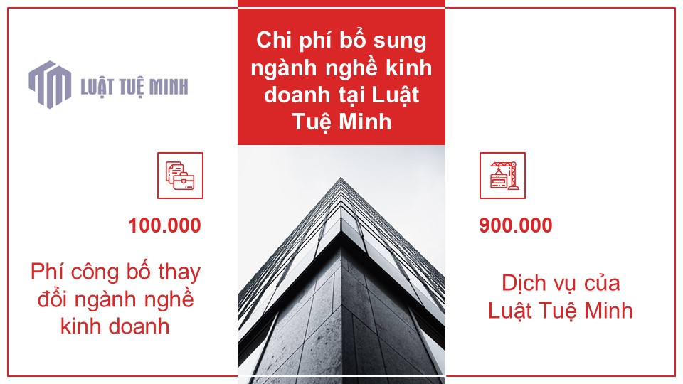 Chi phí bổ sung ngành nghề kinh doanh tại Luật Tuệ Minh