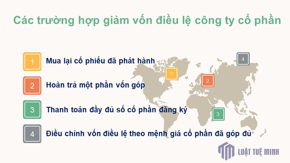 Các trường hợp giảm vốn điều lệ công ty cổ phần