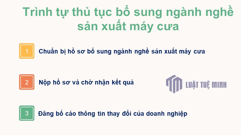 Trình tự thủ tục bổ sung ngành nghề sản xuất máy cưa