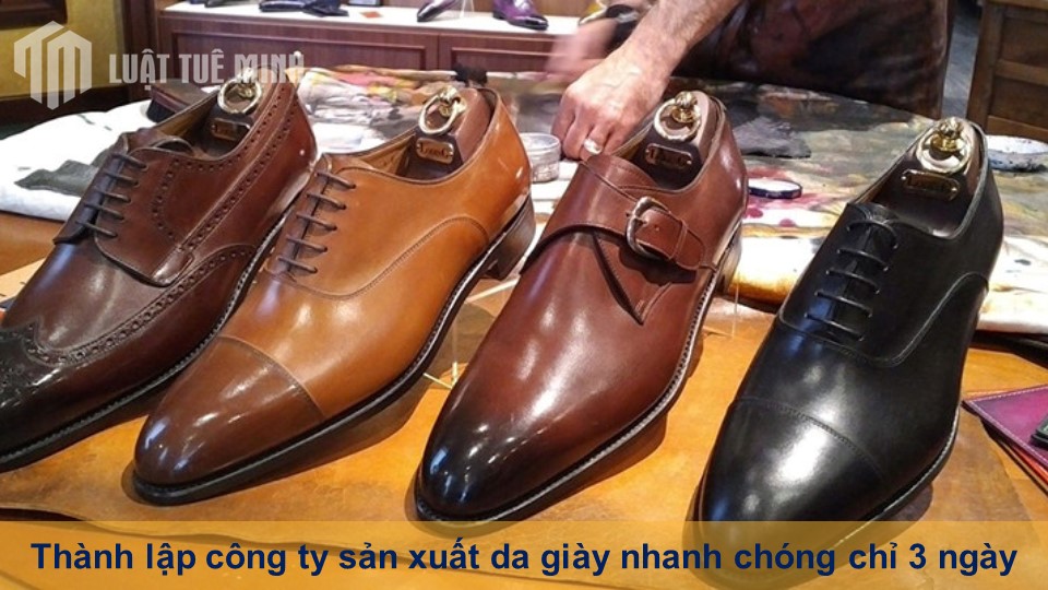 Thành lập công ty sản xuất da giày nhanh chóng chỉ 3 ngày