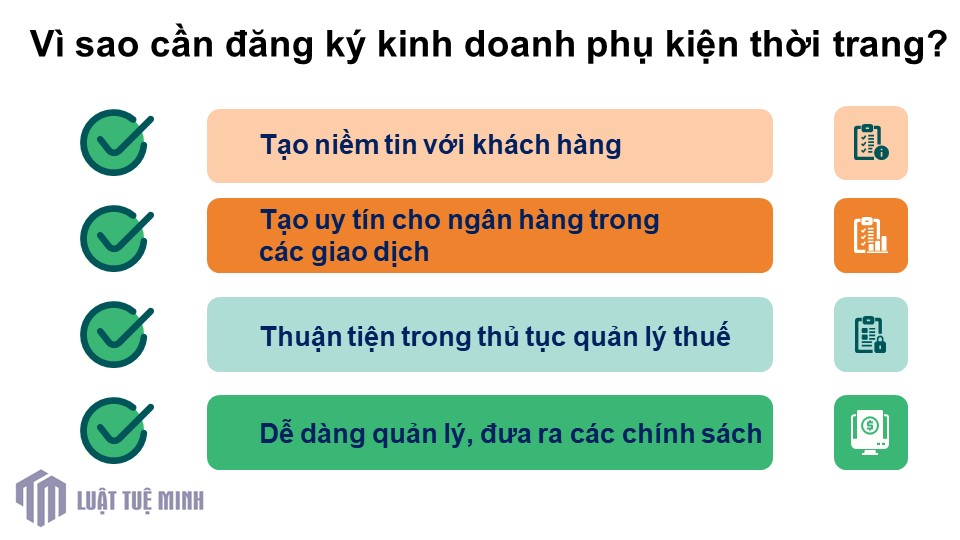 Vì sao cần đăng ký kinh doanh phụ kiện thời trang?