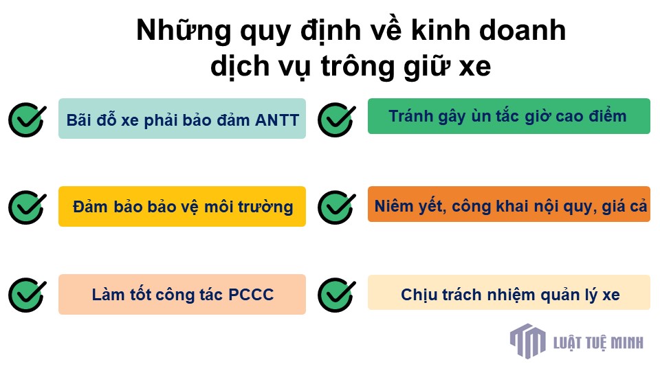 Những quy định về kinh doanh dịch vụ trông giữ xe