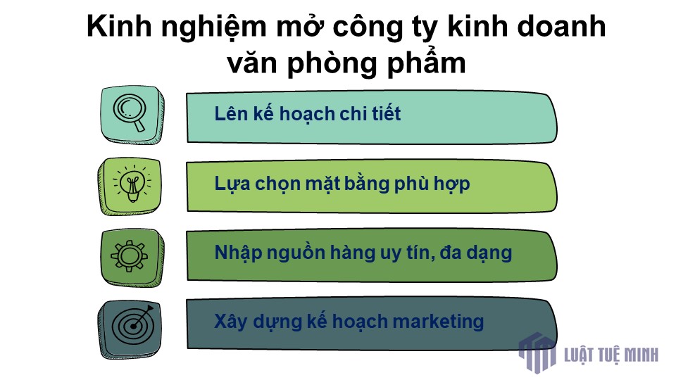 Kinh nghiệm mở công ty kinh doanh văn phòng phẩm