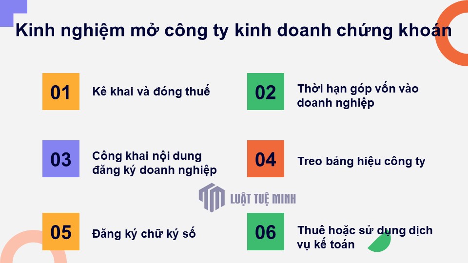 Kinh nghiệm mở công ty kinh doanh chứng khoán