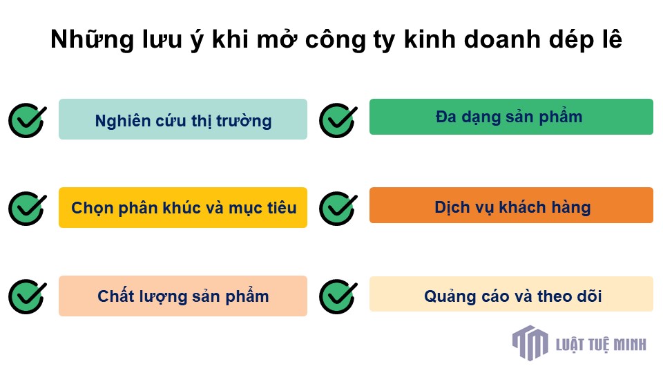 Những lưu ý khi mở công ty kinh doanh dép lê