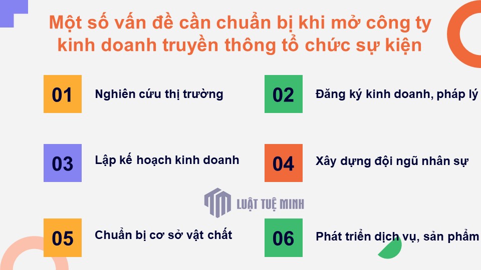 Một số vấn đề cần chuẩn bị khi mở công ty kinh doanh truyền thông tổ chức sự kiện