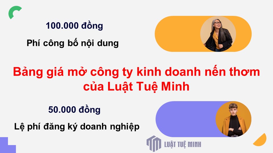 Bảng giá mở công ty kinh doanh nến thơm của Luật Tuệ Minh