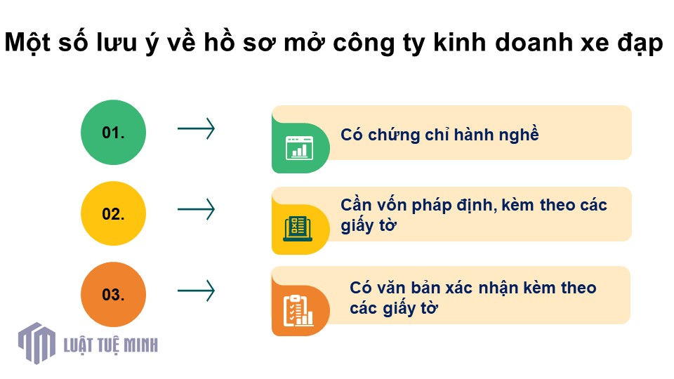 Một số lưu ý về hồ sơ mở công ty kinh doanh xe đạp